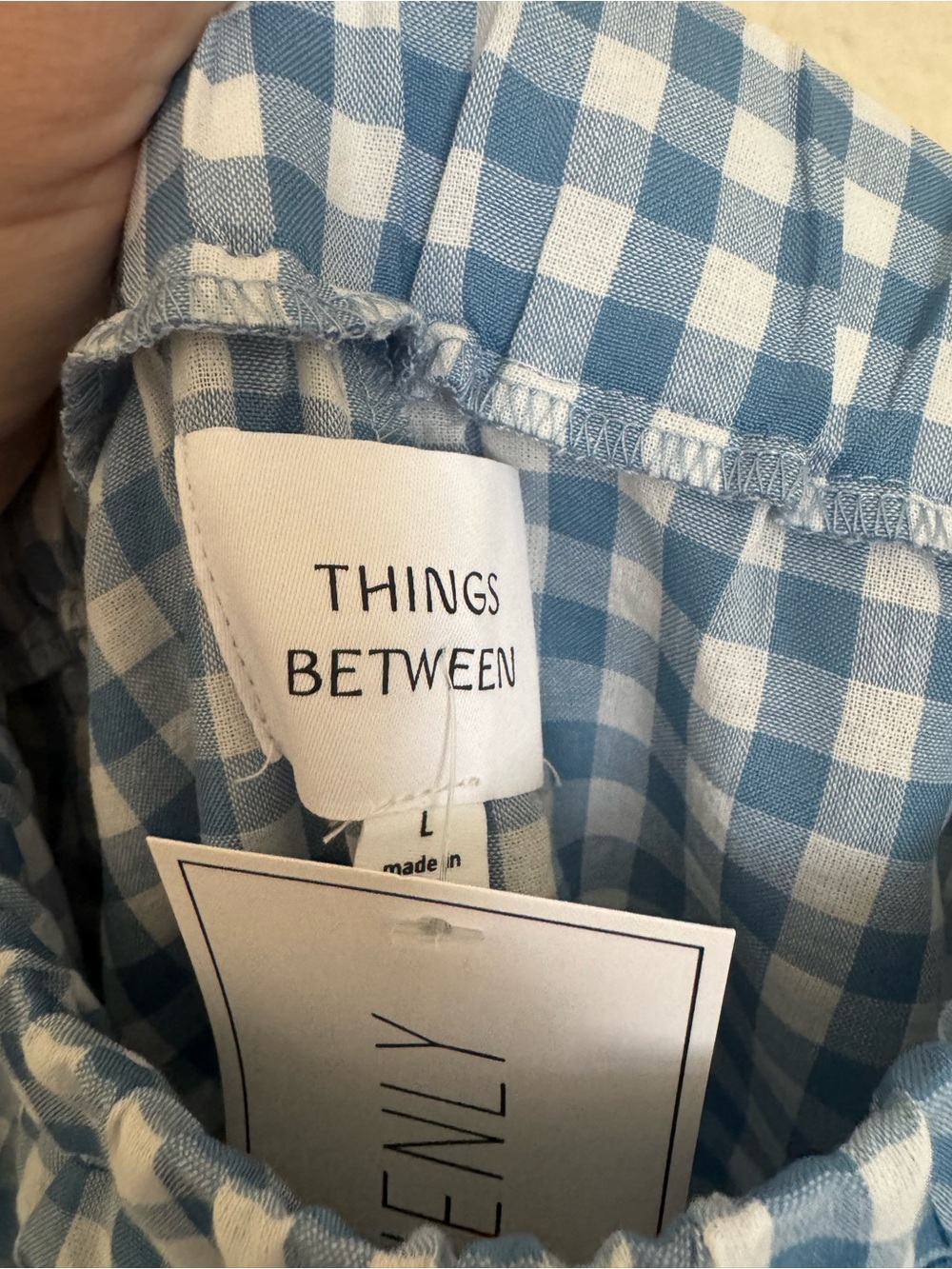 Things Between - Blue Gingham Ruffle Pants - Picture 3 of 4